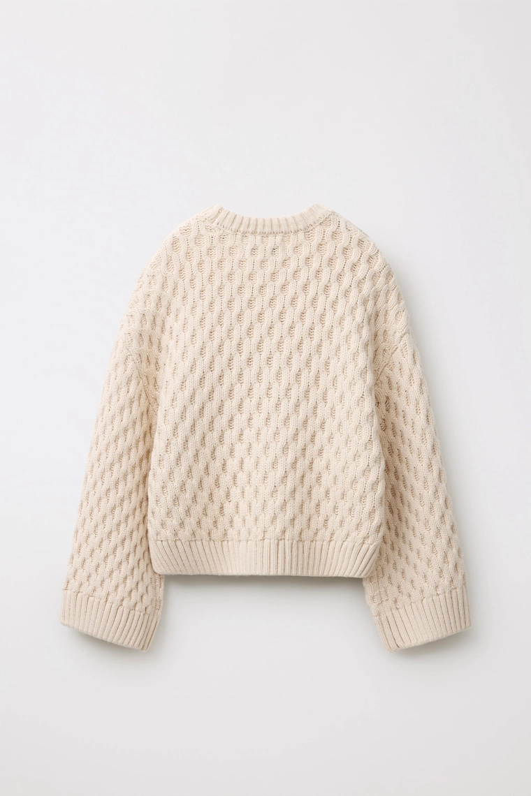 Свитер из аранского плетения limited edition из шерсти