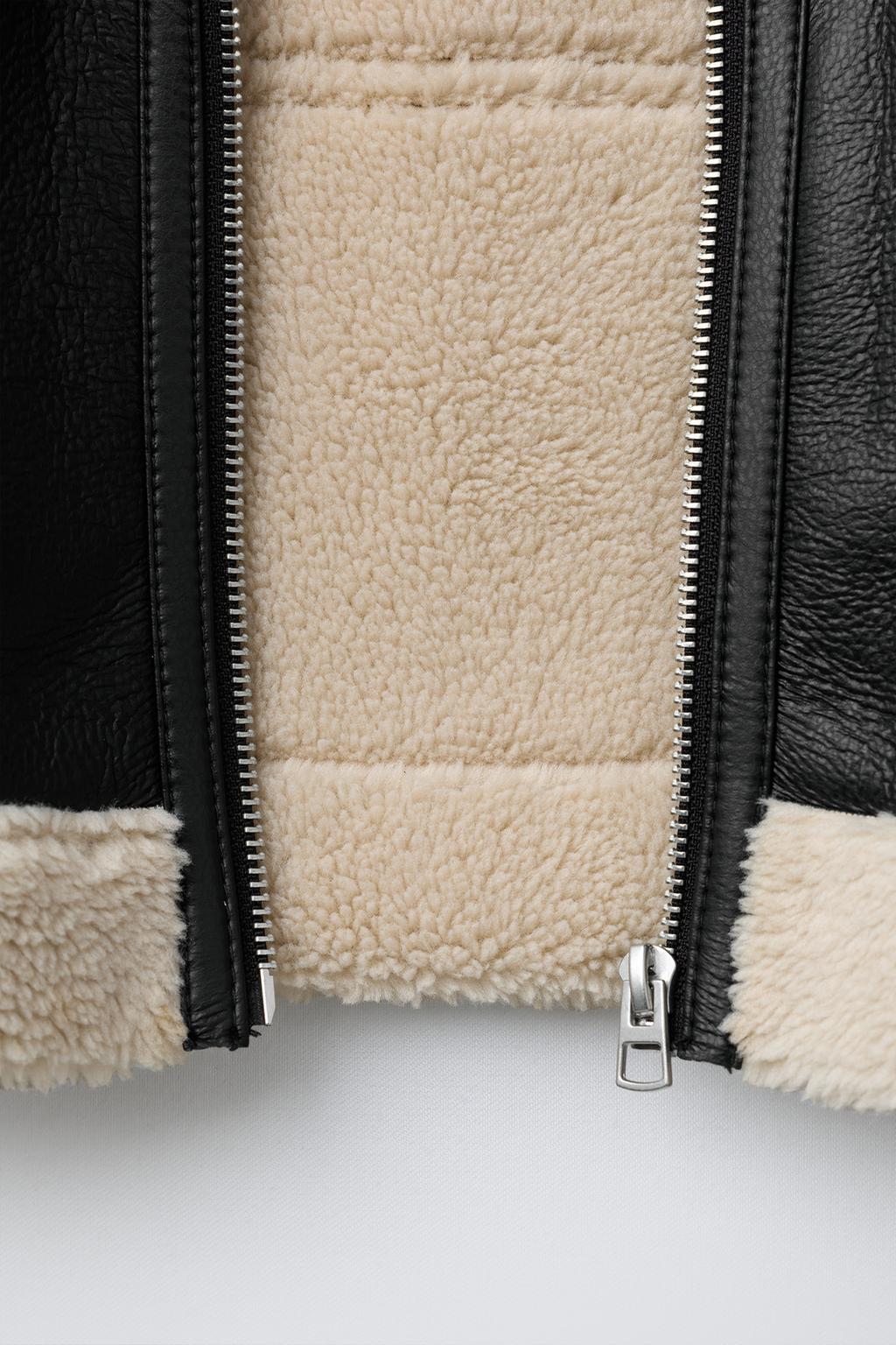 ДВУСТОРОННЯЯ КУРТКА ИЗ ИСКУССТВЕННОЙ КОЖИ И ИСКУССТВЕННОЙ ОВЧИНЫ