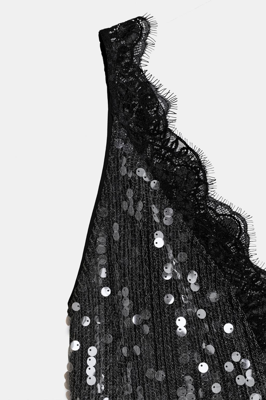 ТОП С ПАЙЕТКАМИ И КРУЖЕВОМ — ZW COLLECTION