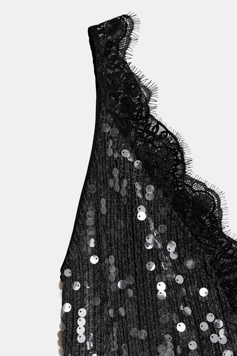 ТОП С ПАЙЕТКАМИ И КРУЖЕВОМ — ZW COLLECTION