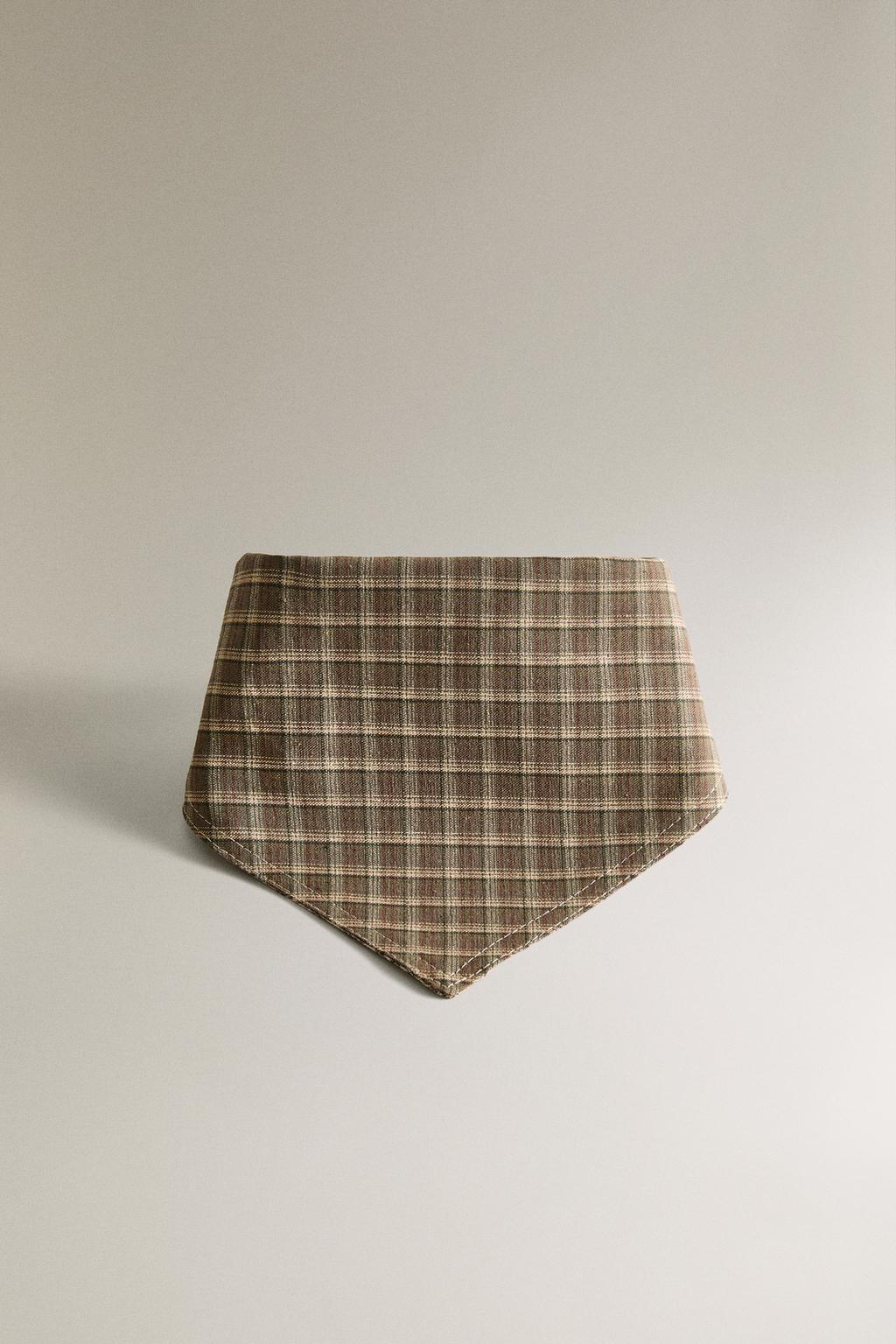 Хлопковая с шерстью бандана для питомца в клетку