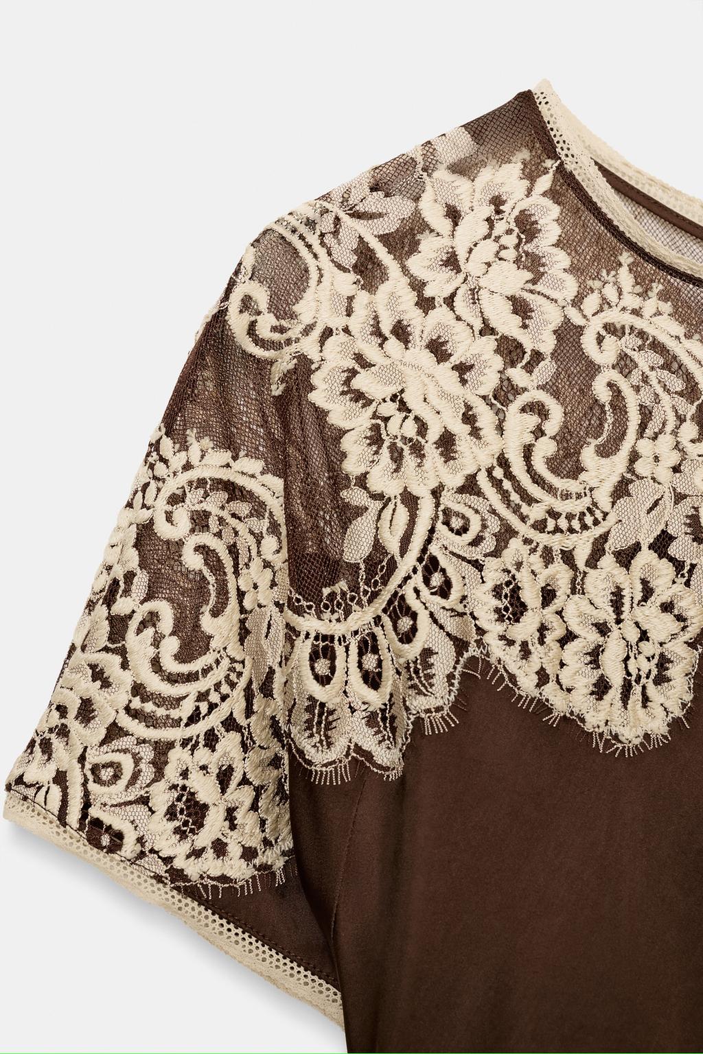 АТЛАСНОЕ ПЛАТЬЕ С КРУЖЕВОМ ZW COLLECTION LIMITED EDITION