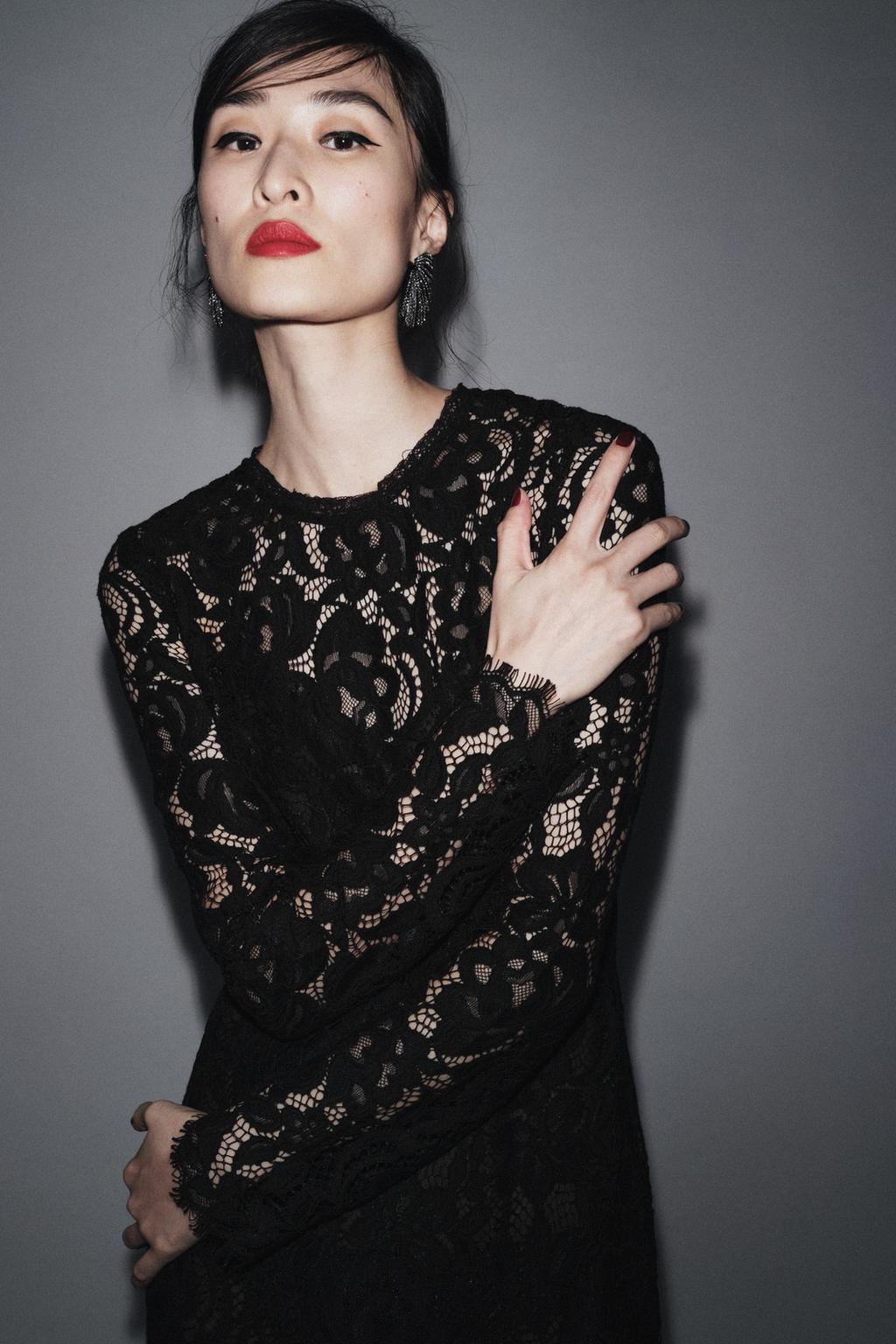 ПЛАТЬЕ МИДИ С КРУЖЕВОМ — ZW COLLECTION LIMITED EDITION