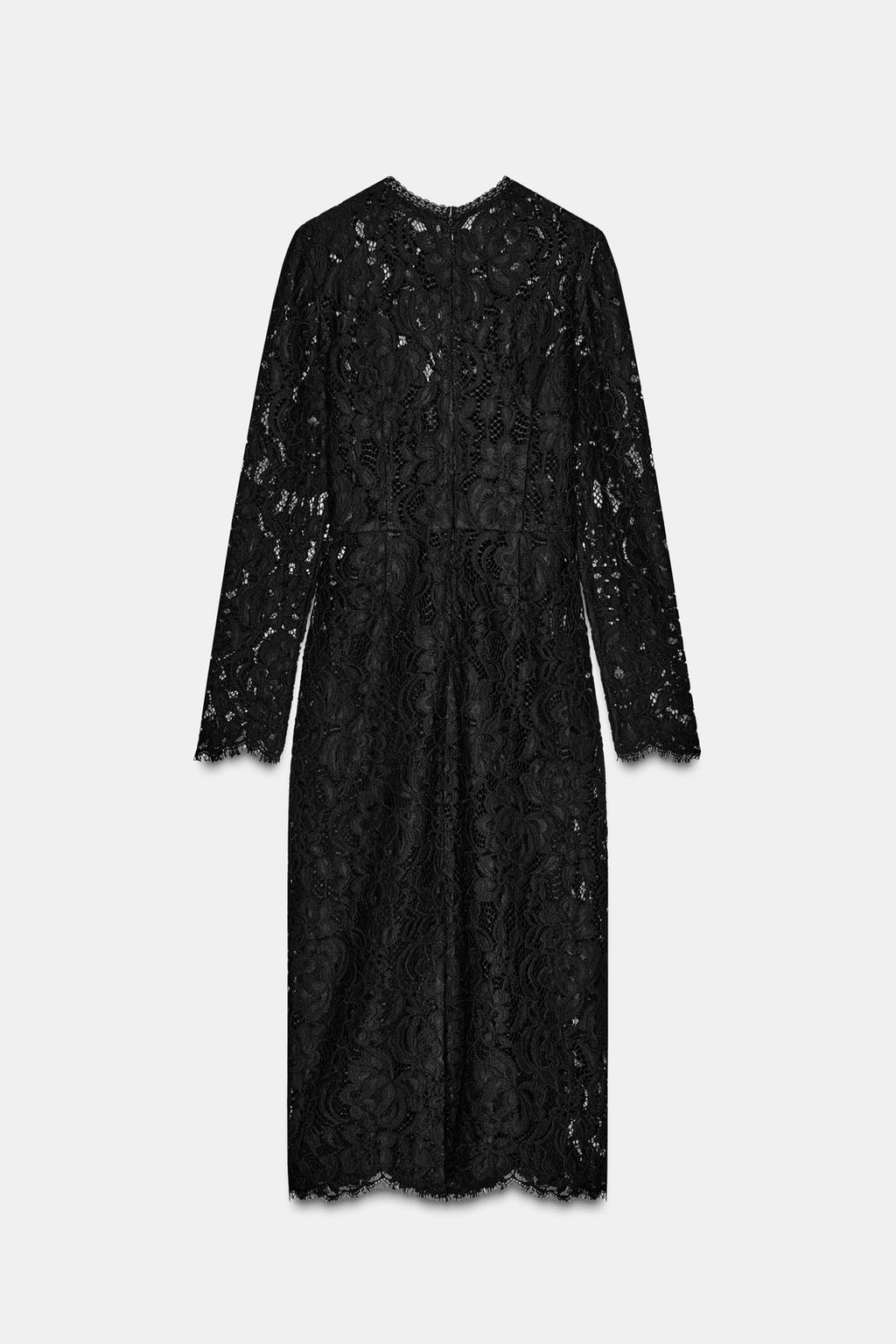 ПЛАТЬЕ МИДИ С КРУЖЕВОМ — ZW COLLECTION LIMITED EDITION