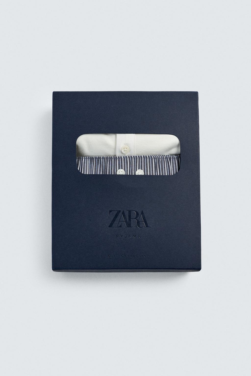 КОНТРАСТНАЯ ПИЖАМА ИЗ СТРУЯЩЕЙСЯ ТКАНИ