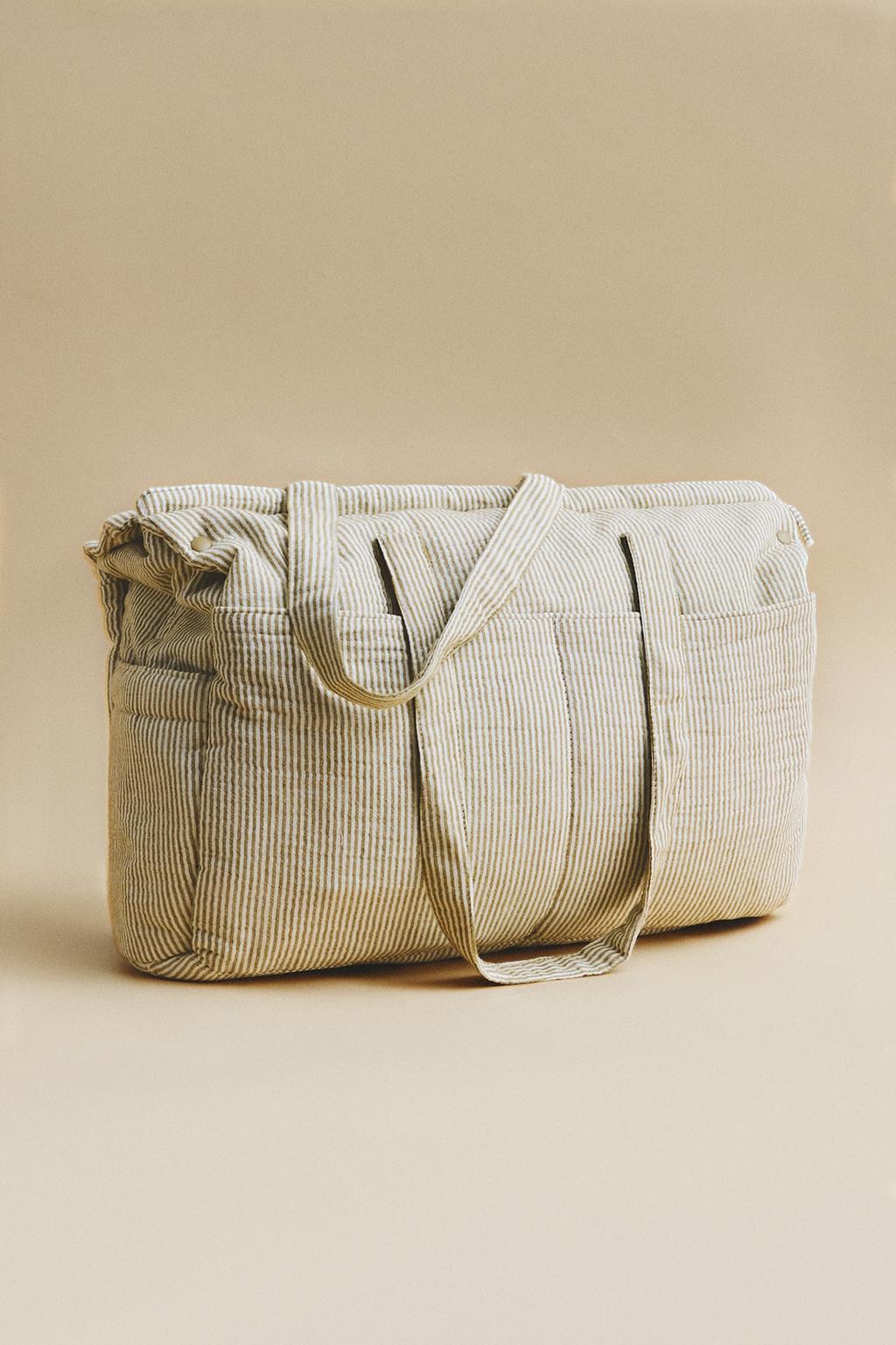 Сумка для беременных из муслина в полоску