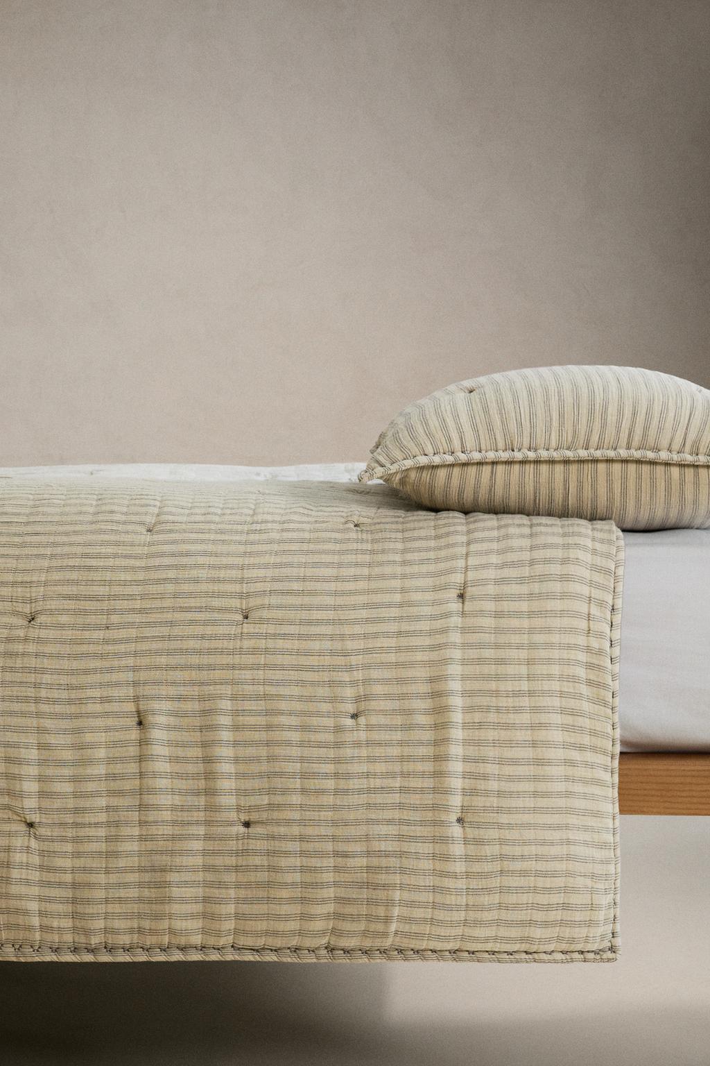 Детское хлопковое одеяло с тонкими полосками