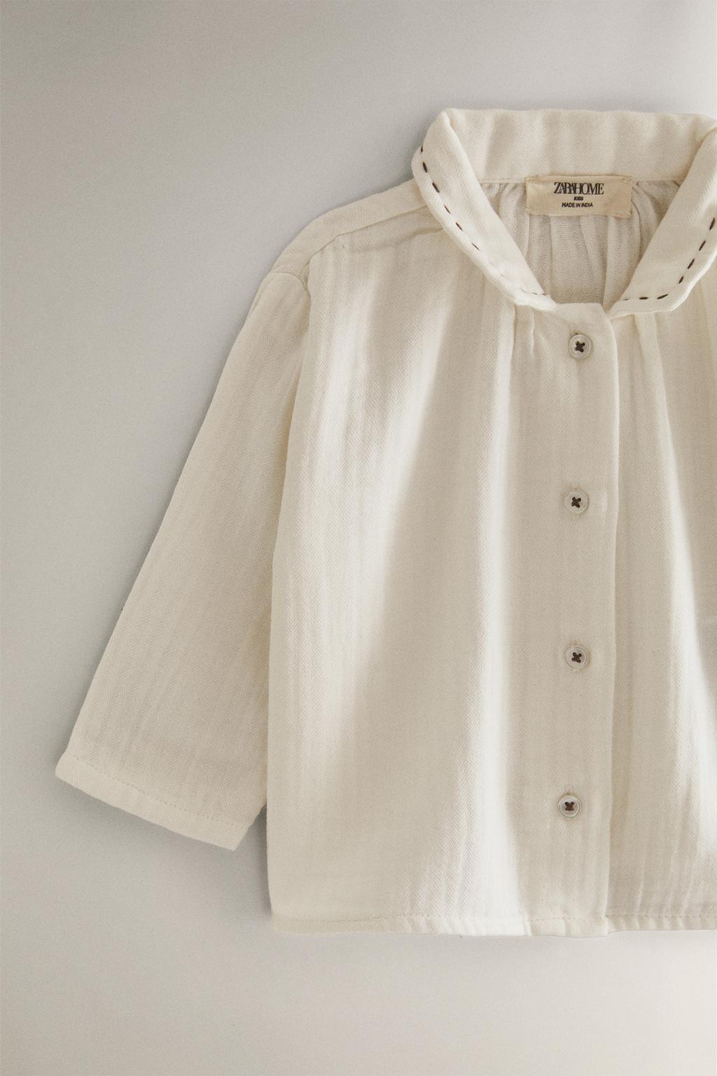 Детская рубашка из хлопкового муслина