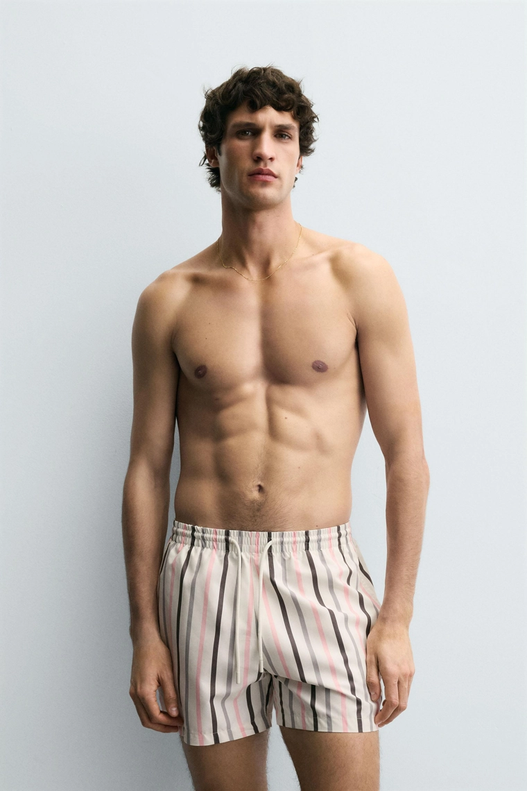 Плавки в полоску средней длины