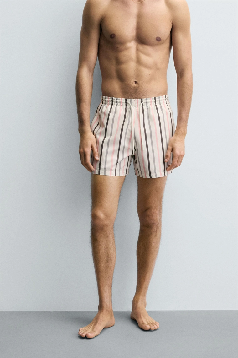 Плавки в полоску средней длины