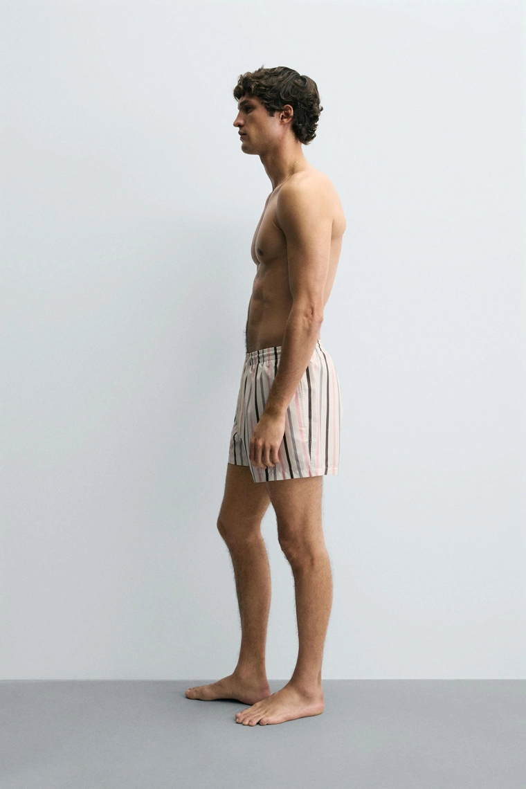 Плавки в полоску средней длины