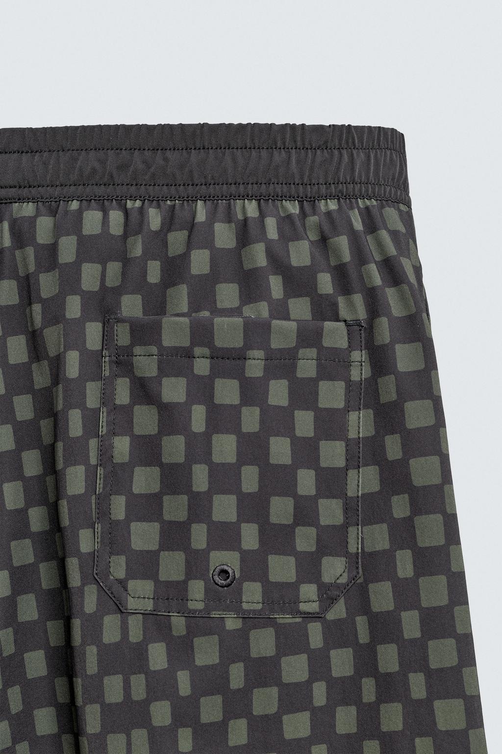 Длинные клетчатые плавательные трусы