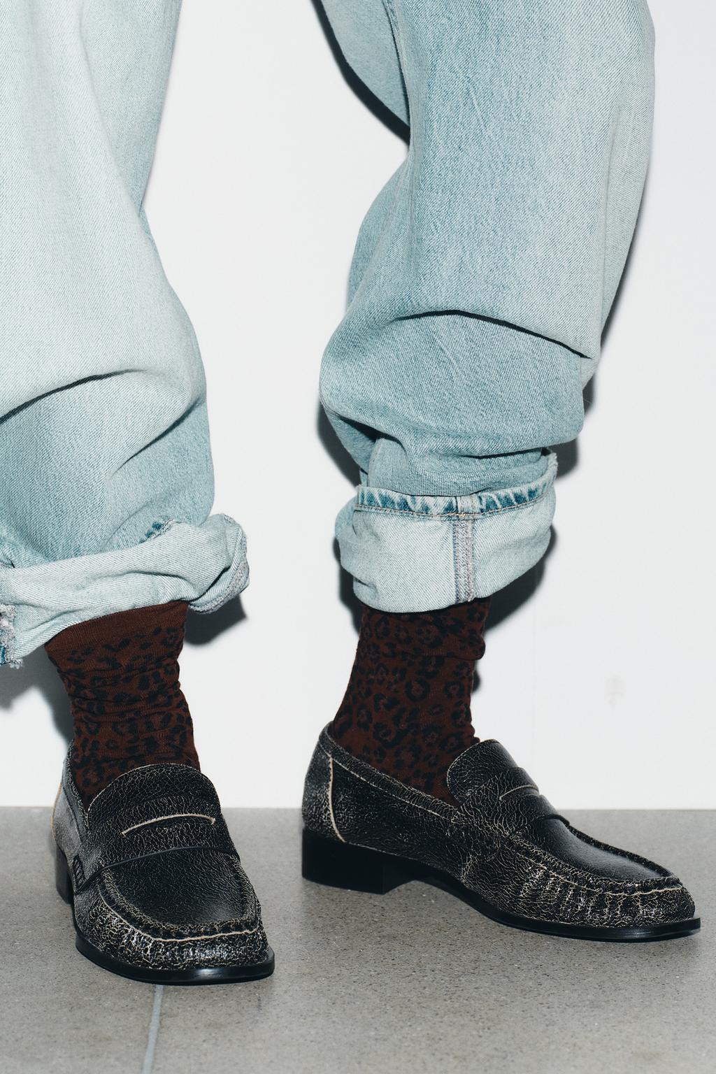 ЖАККАРДОВЫЕ НОСКИ С АНИМАЛИСТИЧЕСКИМ ПРИНТОМ