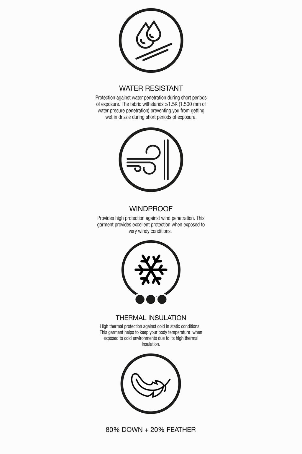 DOWN AND FEATHER PUFFER JACKET WITH REMOVABLE HOODIE, WATER-RESISTANT AND WINDPROOF COLOUR BLOCK RECCO® SYSTEM SKI COLLECTION