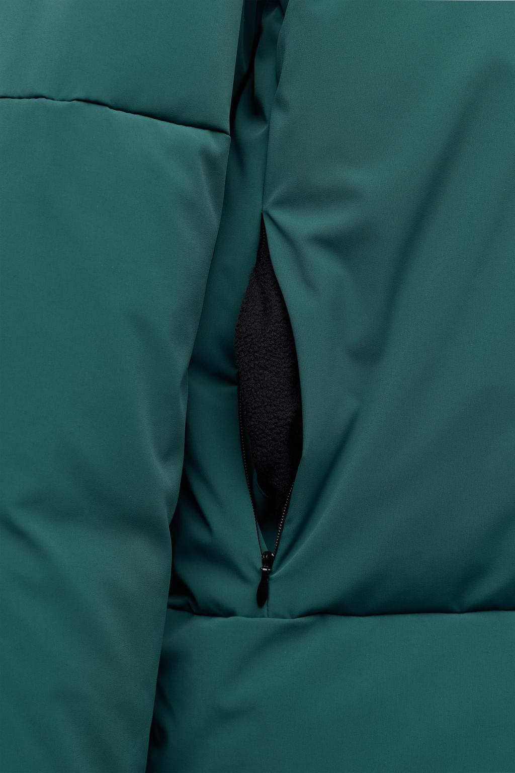 DOWN AND FEATHER PUFFER JACKET WITH REMOVABLE HOODIE, WATER-RESISTANT AND WINDPROOF COLOUR BLOCK RECCO® SYSTEM SKI COLLECTION