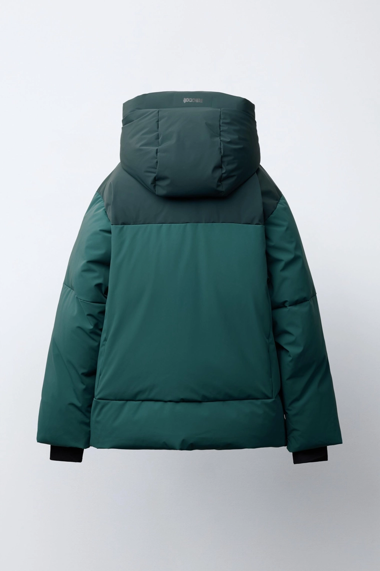 Пуховик с капюшоном и съемной подкладкой из пуха, водонепроницаемый и ветрозащитный, коллекция для катания на лыжах recco® system в стиле колор-блок