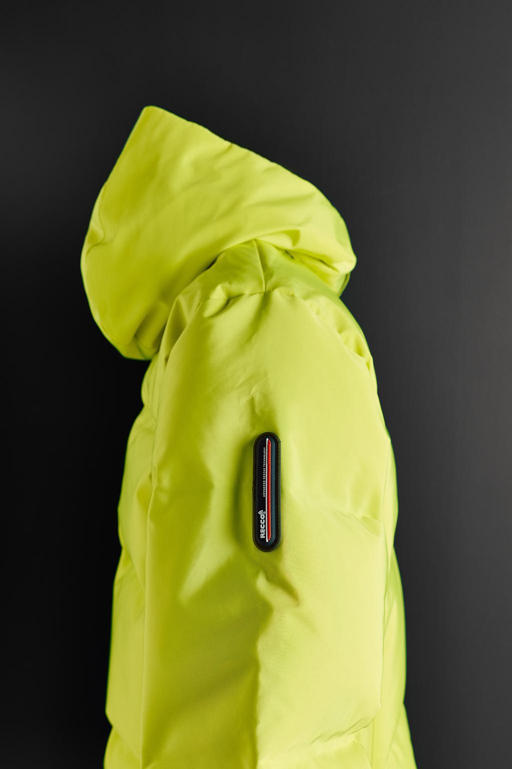 DOWN FEATHER JACKET WITH DETACHABLE HOODIE, WATER-RESISTANT AND WINDPROOF RECCO® SYSTEM SKI COLLECTION