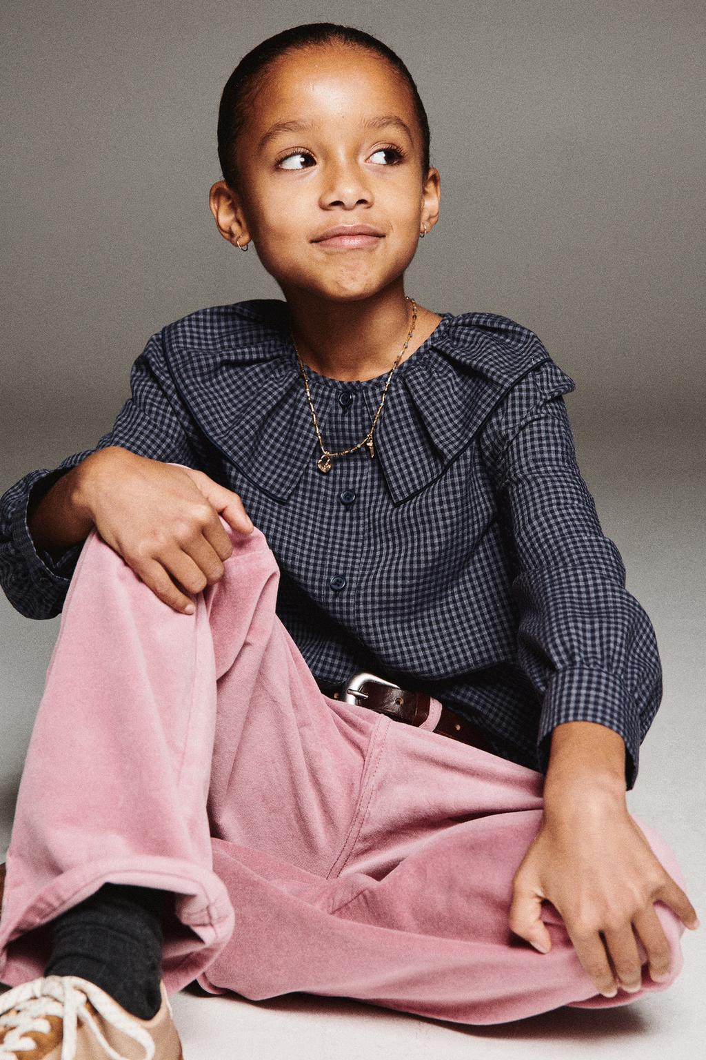 РУБАШКА С ВОЛАНАМИ В КЛЕТКУ ВИШИ