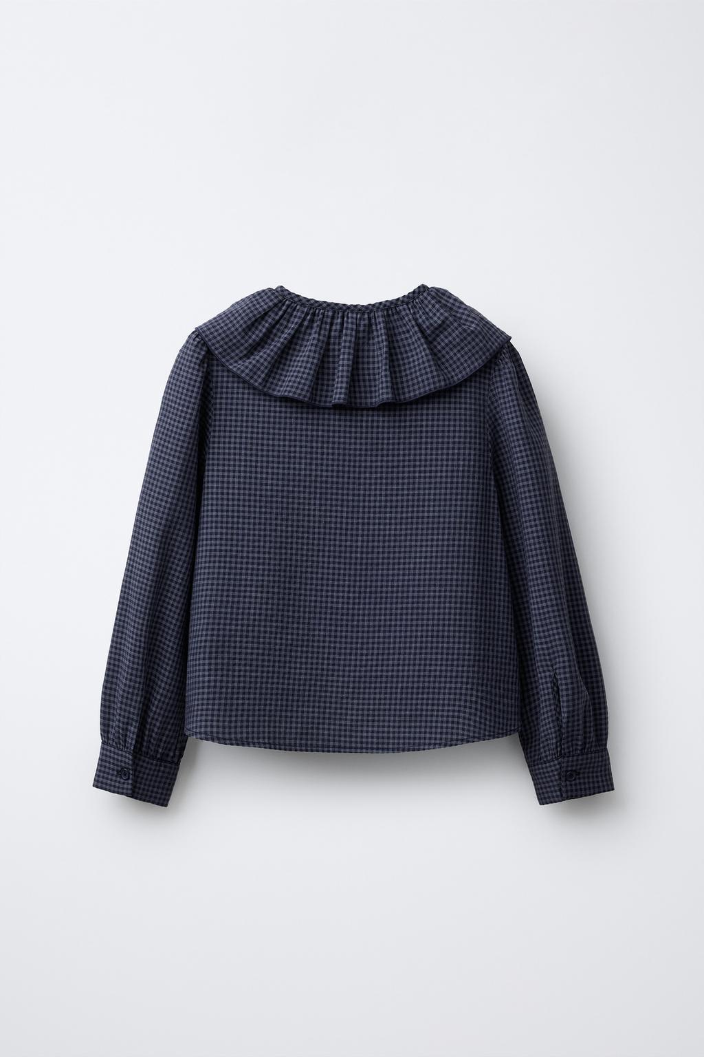 РУБАШКА С ВОЛАНАМИ В КЛЕТКУ ВИШИ