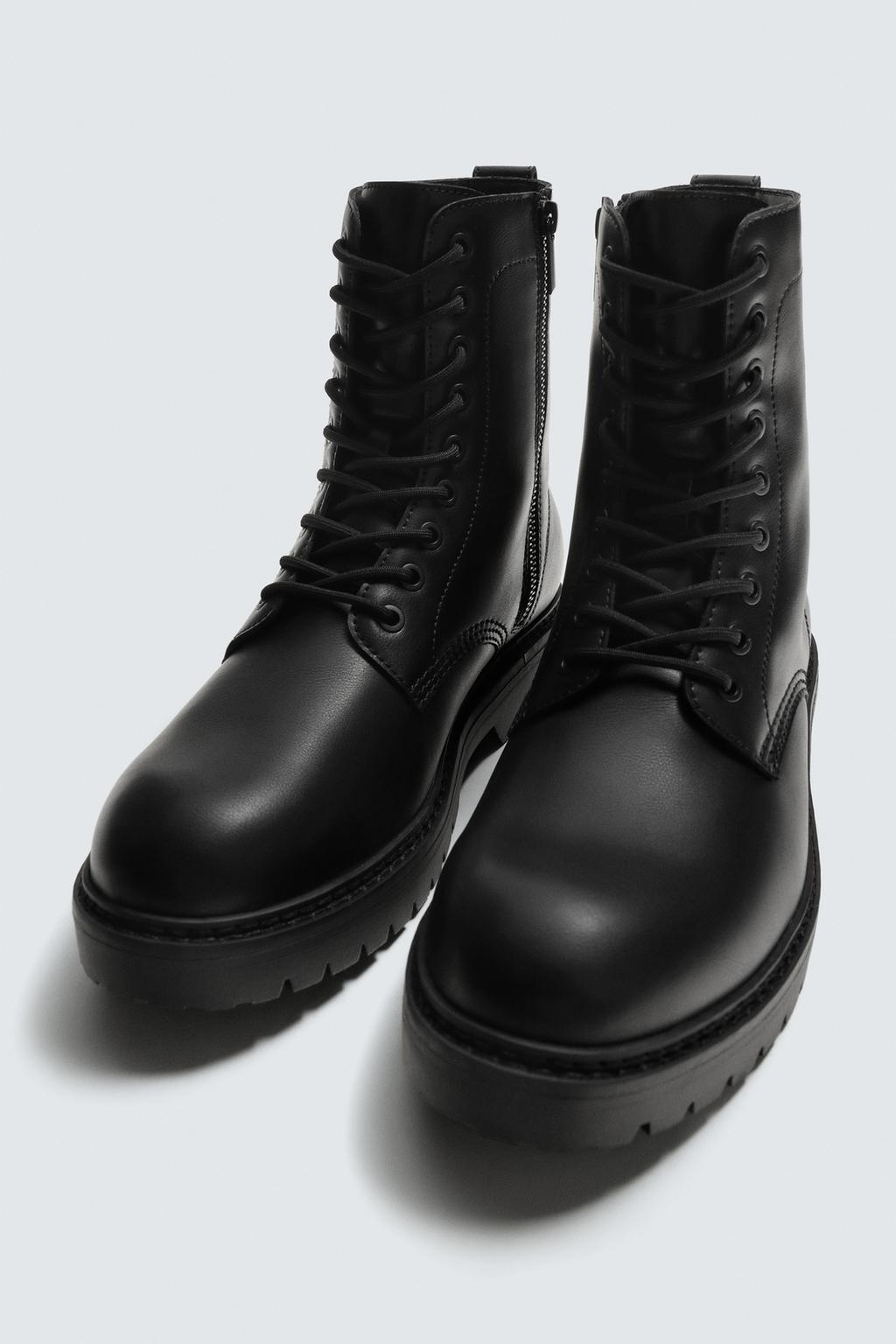 БОТИНКИ СО ШНУРОВКОЙ НА ОБЪЕМНОЙ ПОДОШВЕ