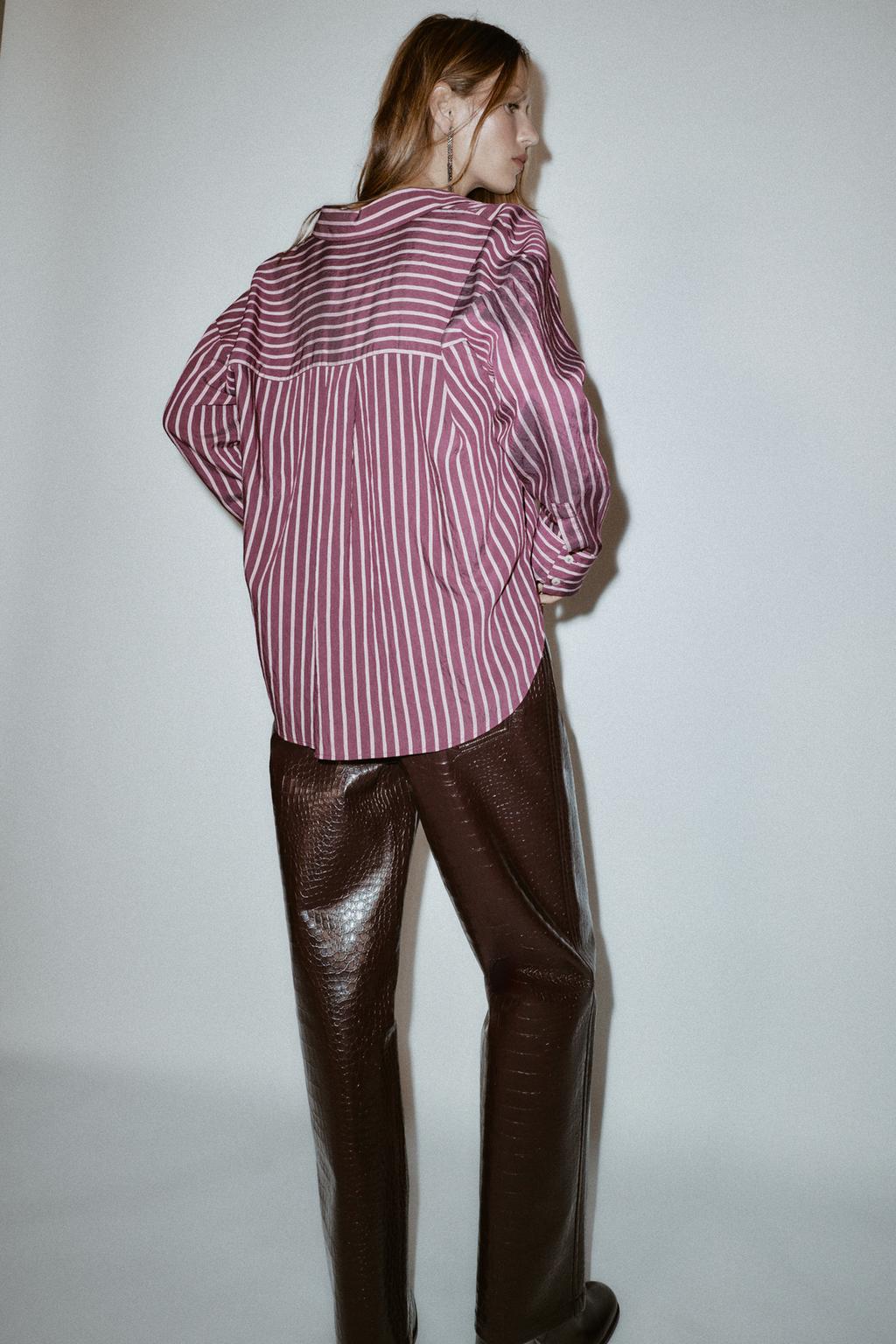 РУБАШКА ОВЕРСАЙЗ В ПОЛОСКУ ИЗ ПОПЛИНА