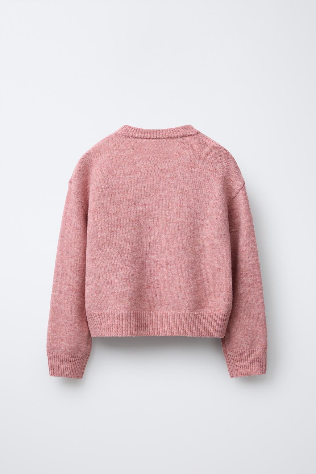 ДЖЕМПЕР ИЗ ТРИКОТАЖА С ЦВЕТАМИ И БУСИНАМИ