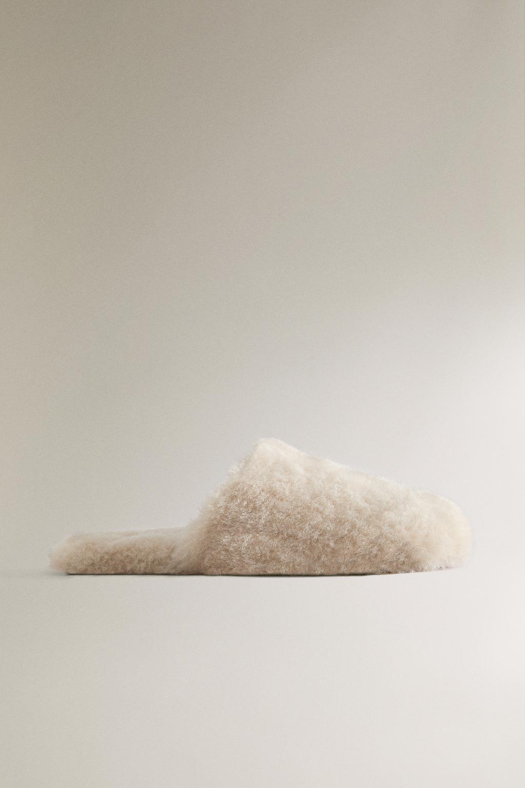 Тапочки-слиперы с искусственным мехом