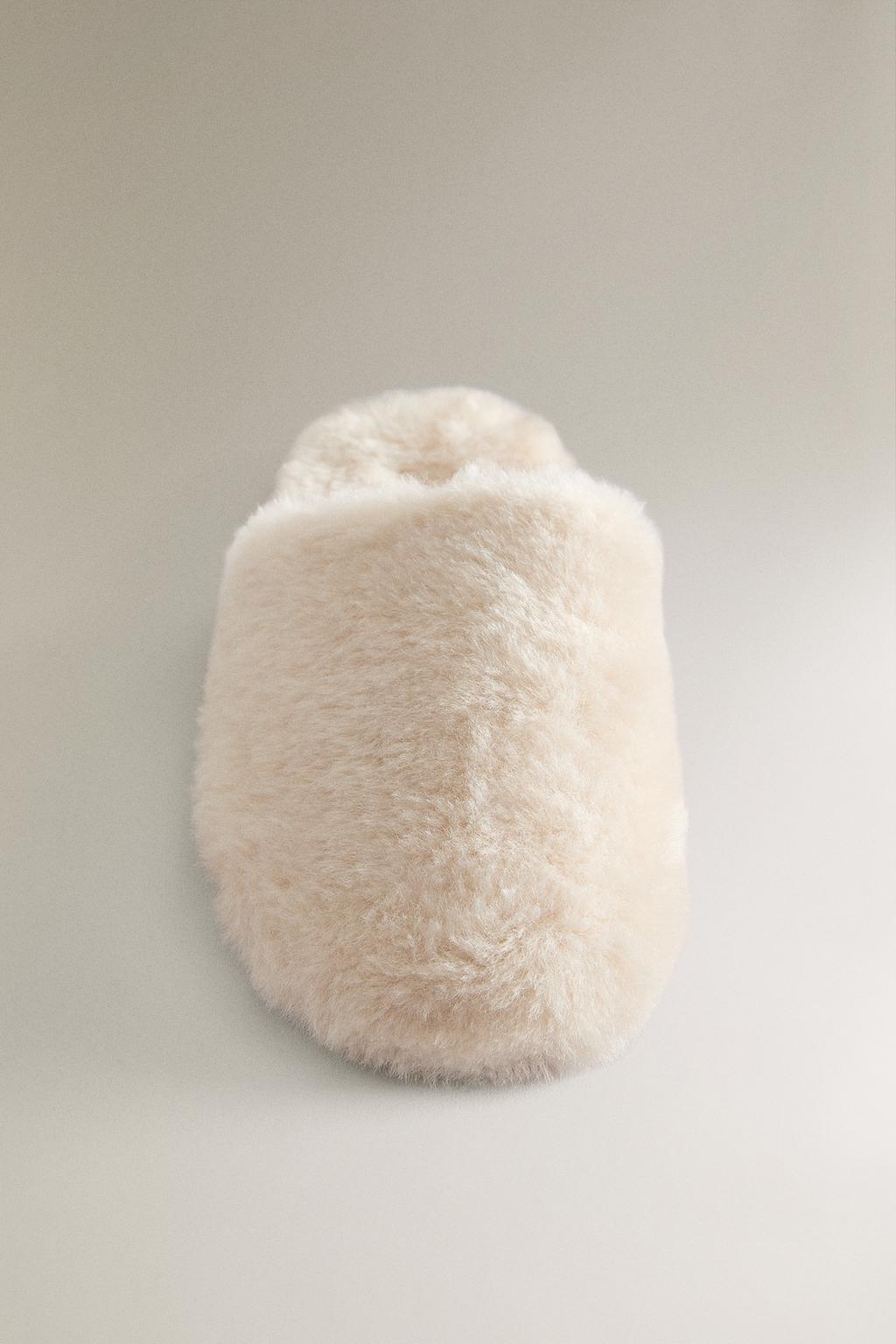 Тапочки-слиперы с искусственным мехом