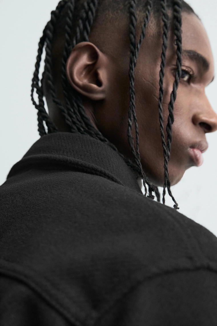 КУРТКА-РУБАШКА ИЗ САРЖИ С ВОДООТТАЛКИВАЮЩИМ ПОКРЫТИЕМ