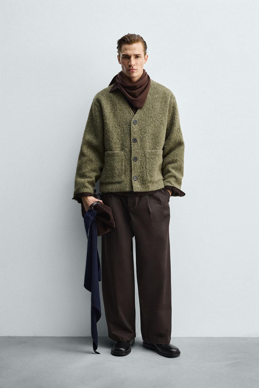 КАРДИГАН RELAXED FIT ИЗ ТЕКСТУРИРОВАННОЙ ТКАНИ