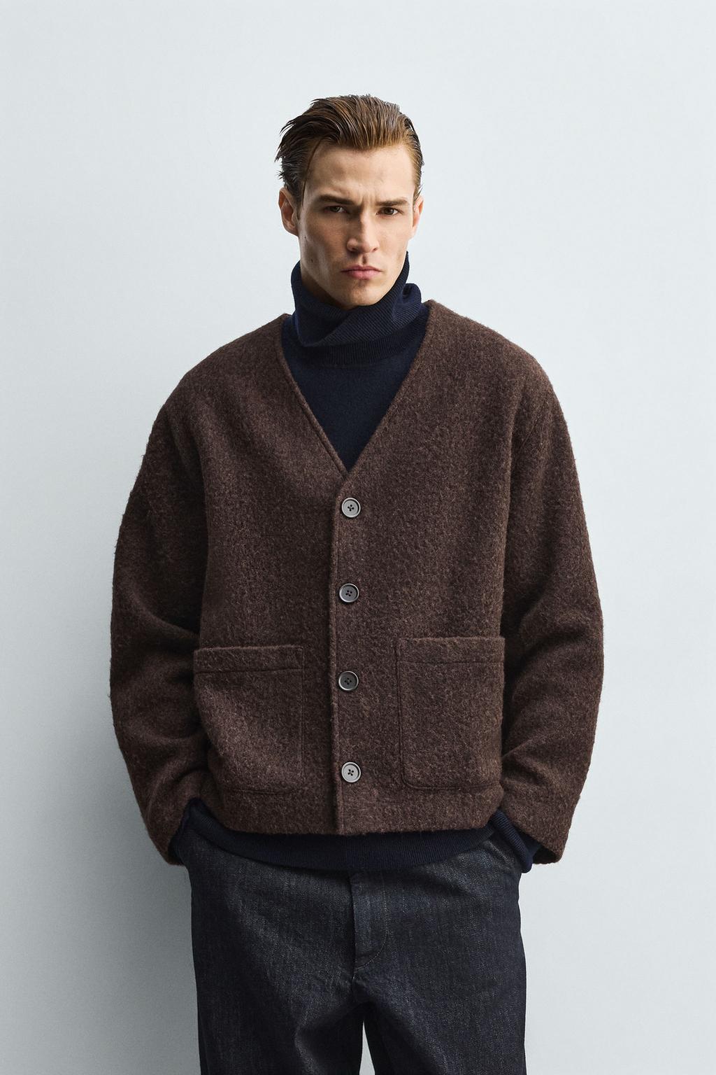 КАРДИГАН RELAXED FIT ИЗ ТКАННОГО МАТЕРИАЛА