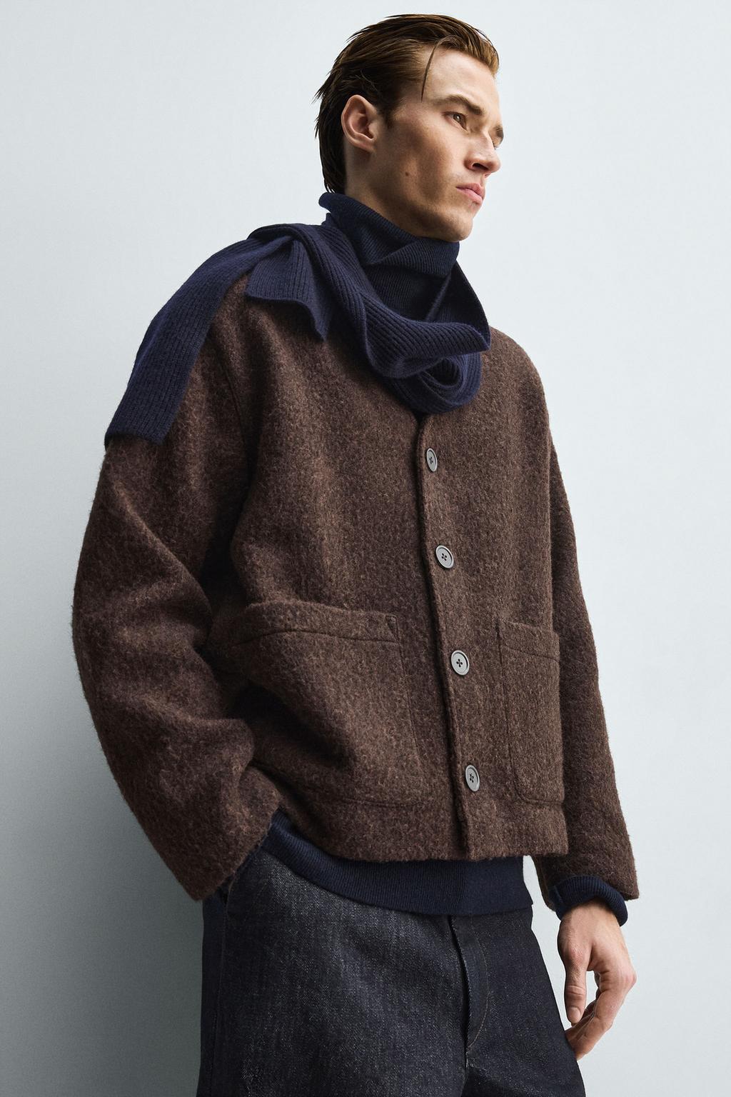 КАРДИГАН RELAXED FIT ИЗ ТКАННОГО МАТЕРИАЛА