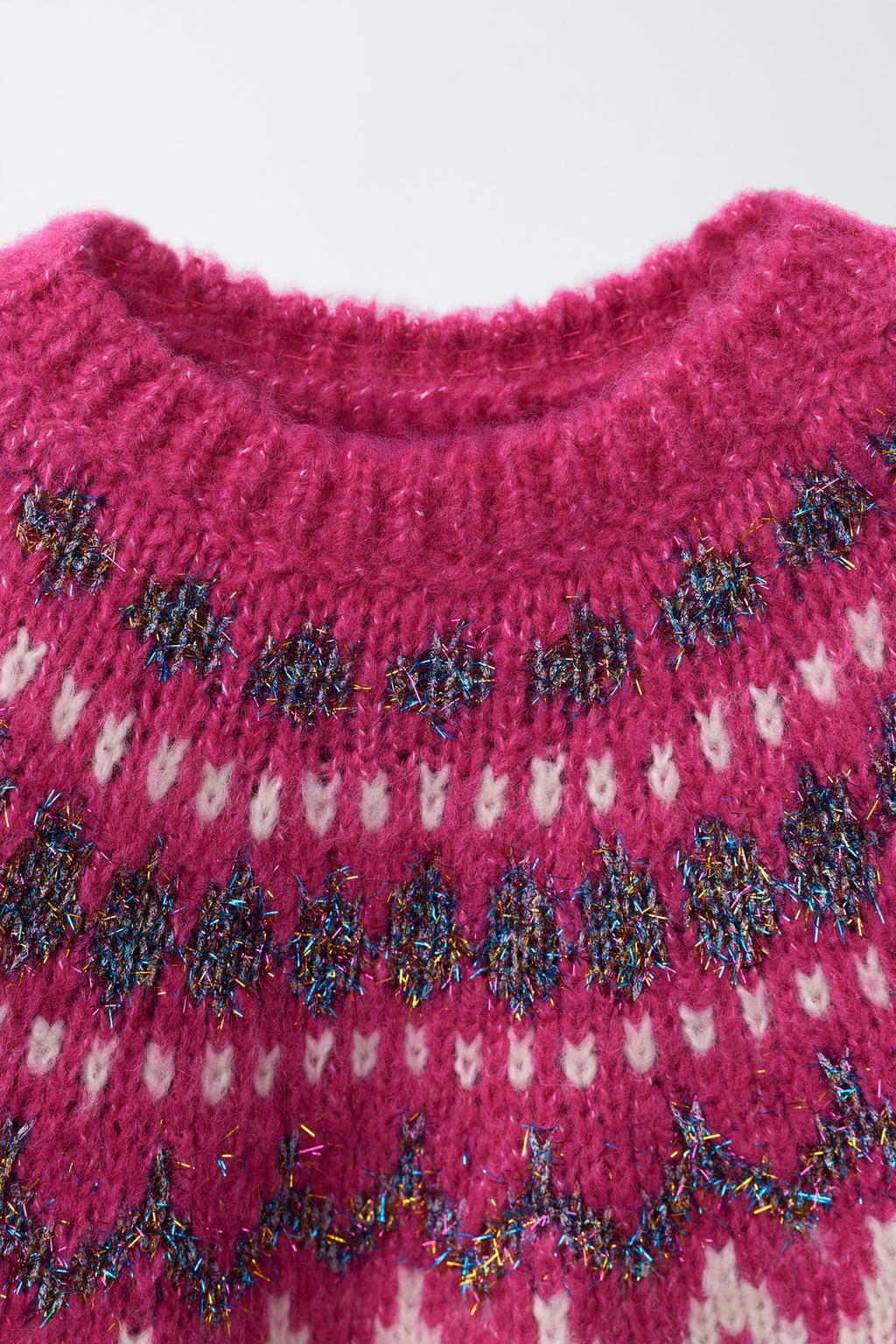 ЖАККАРДОВЫЙ СВИТЕР С БЛЕСТКАМИ