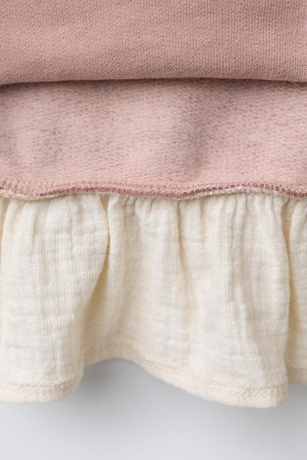 ТОЛСТОВКА В КОМБИНИРОВАННОМ СТИЛЕ С ЦВЕТОЧНЫМ ПРИНТОМ