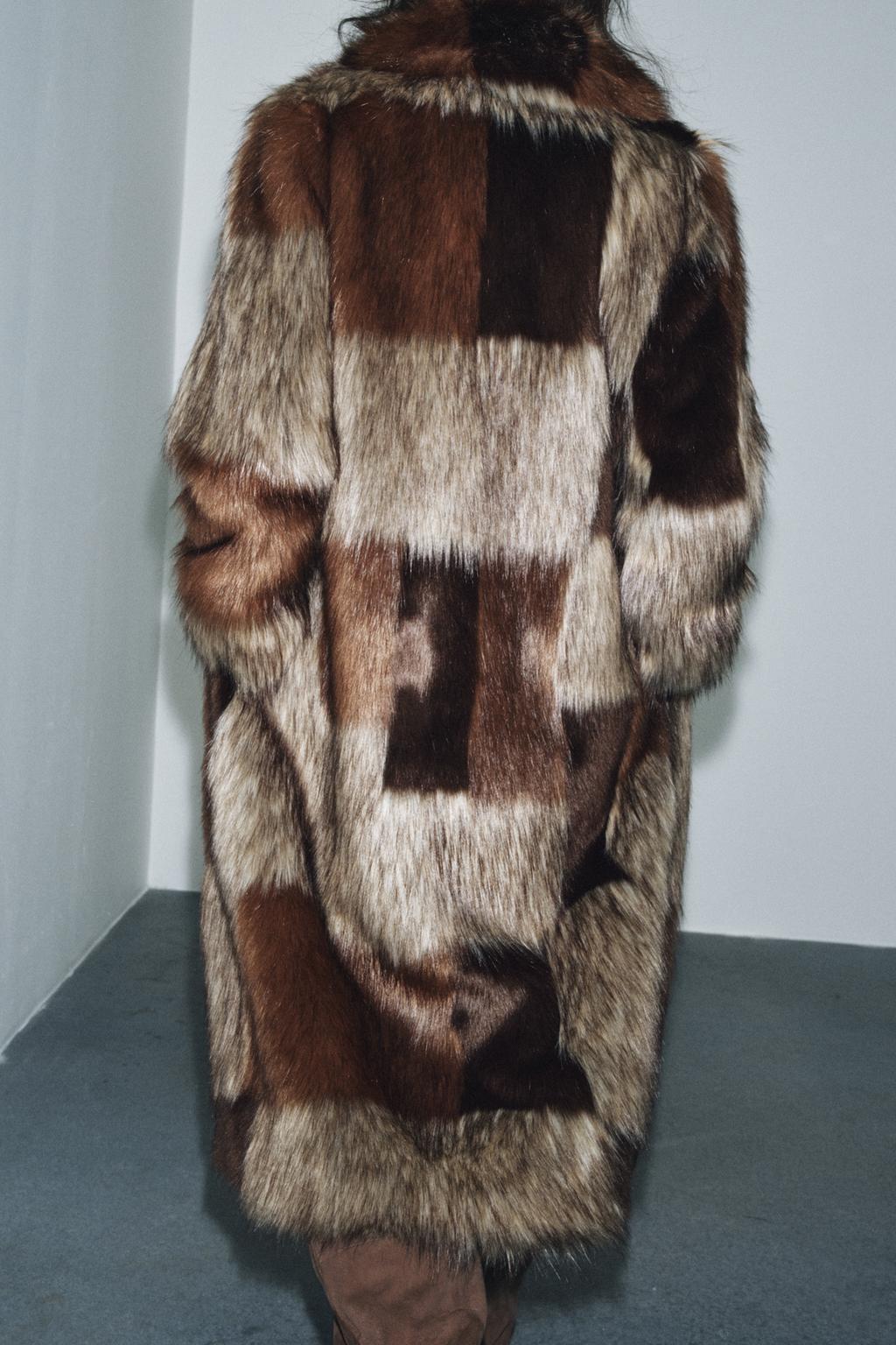 ПАЛЬТО ИЗ ИСКУССТВЕННОГО МЕХА В СТИЛЕ ПЭЧВОРК — ZW COLLECTION LIMITED EDITION