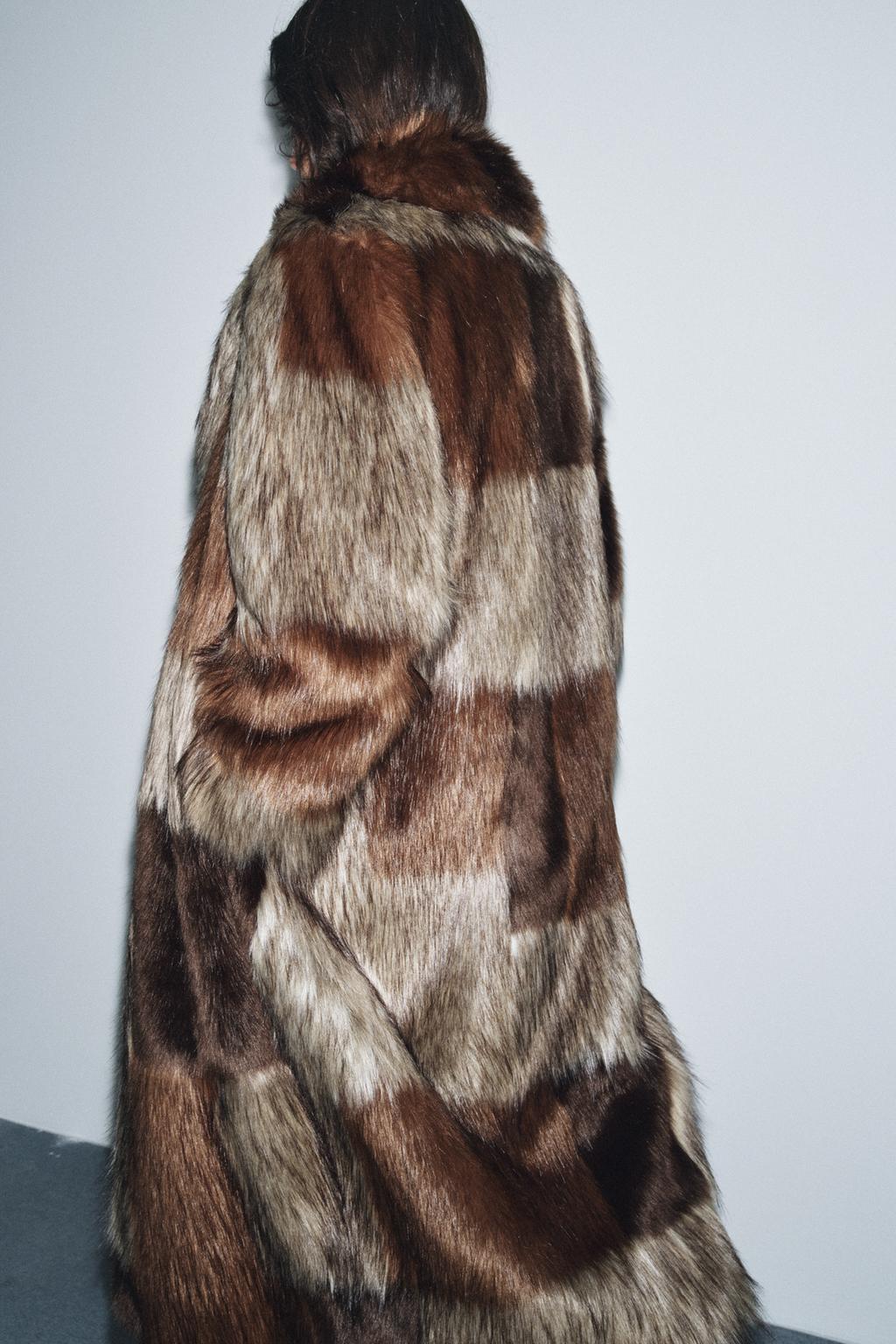 ПАЛЬТО ИЗ ИСКУССТВЕННОГО МЕХА В СТИЛЕ ПЭЧВОРК — ZW COLLECTION LIMITED EDITION