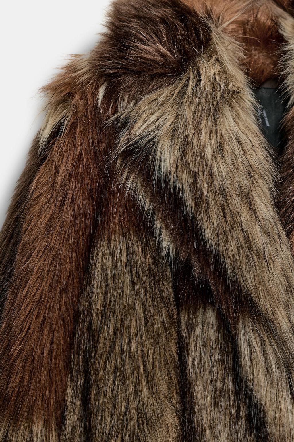 ПАЛЬТО ИЗ ИСКУССТВЕННОГО МЕХА В СТИЛЕ ПЭЧВОРК — ZW COLLECTION LIMITED EDITION