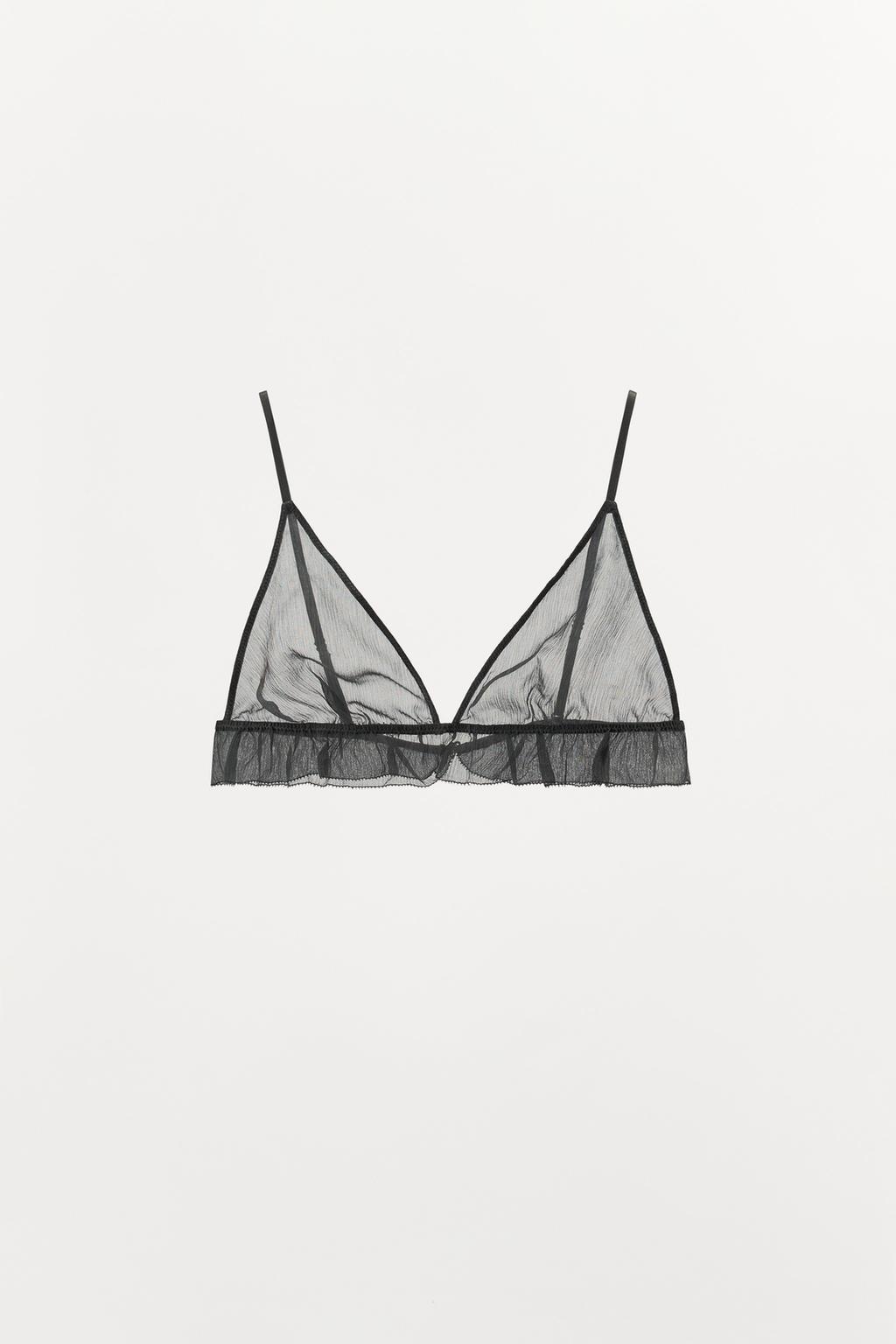 БРАЛЕТТ ИЗ 100% ШЕЛКА С ТРЕУГОЛЬНЫМИ ЧАШКАМИ