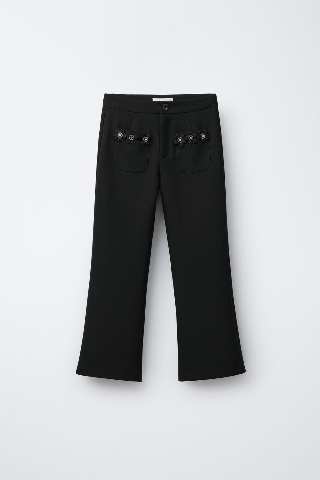 БРЮКИ С ЦВЕТОЧНЫМИ УКРАШЕНИЯМИ