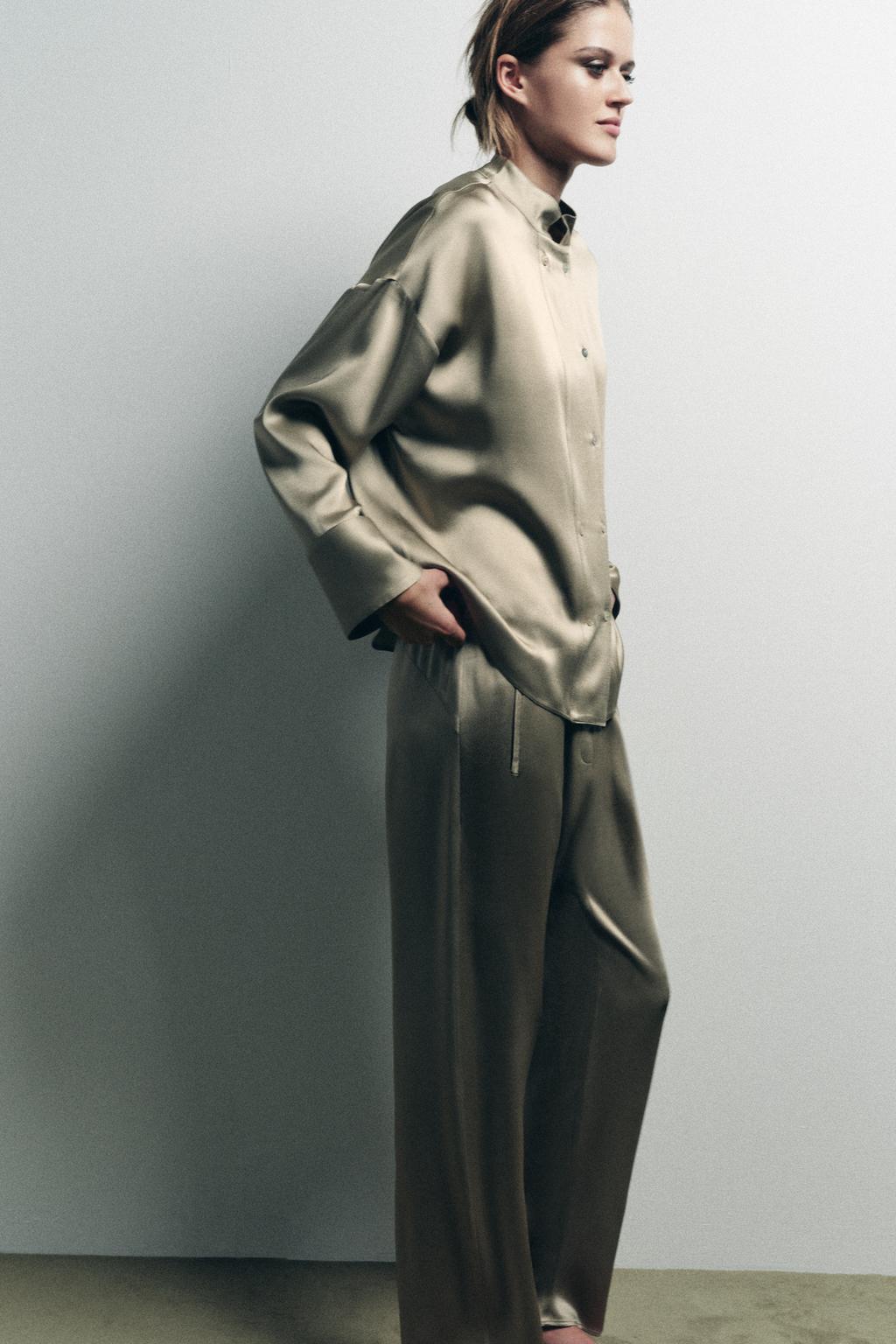 БРЮКИ BAGGY ИЗ АТЛАСА