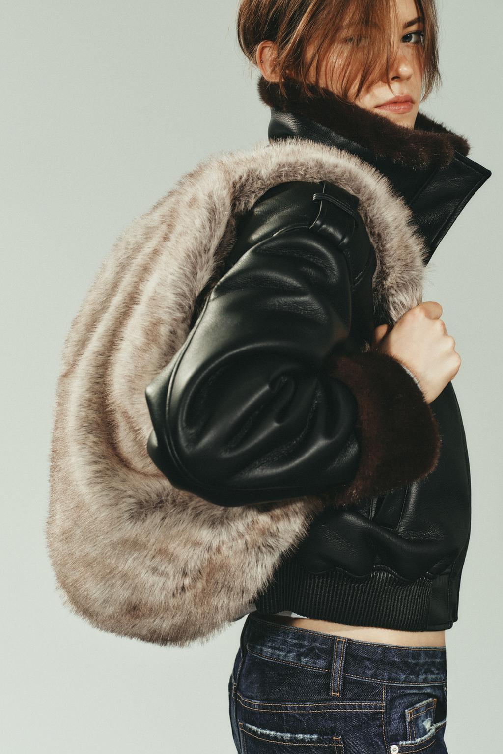 БОЛЬШАЯ СУМКА-МЕШОК ИЗ ИСКУССТВЕННОГО МЕХА