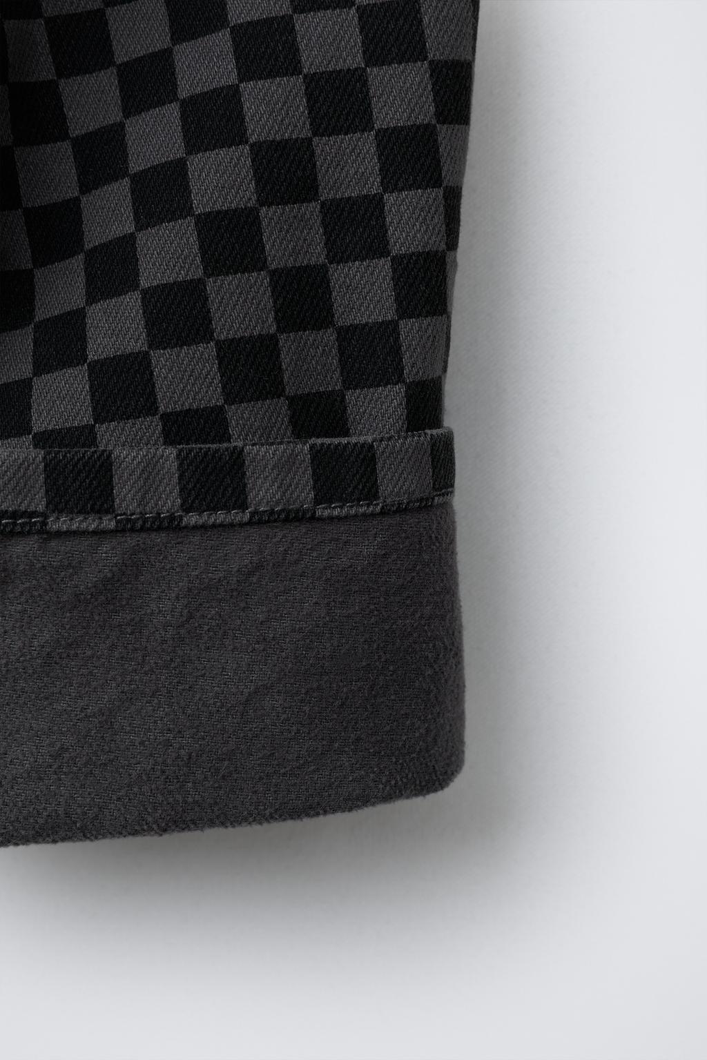 БРЮКИ BARREL ИЗ САРЖИ В ШАХМАТНУЮ КЛЕТКУ