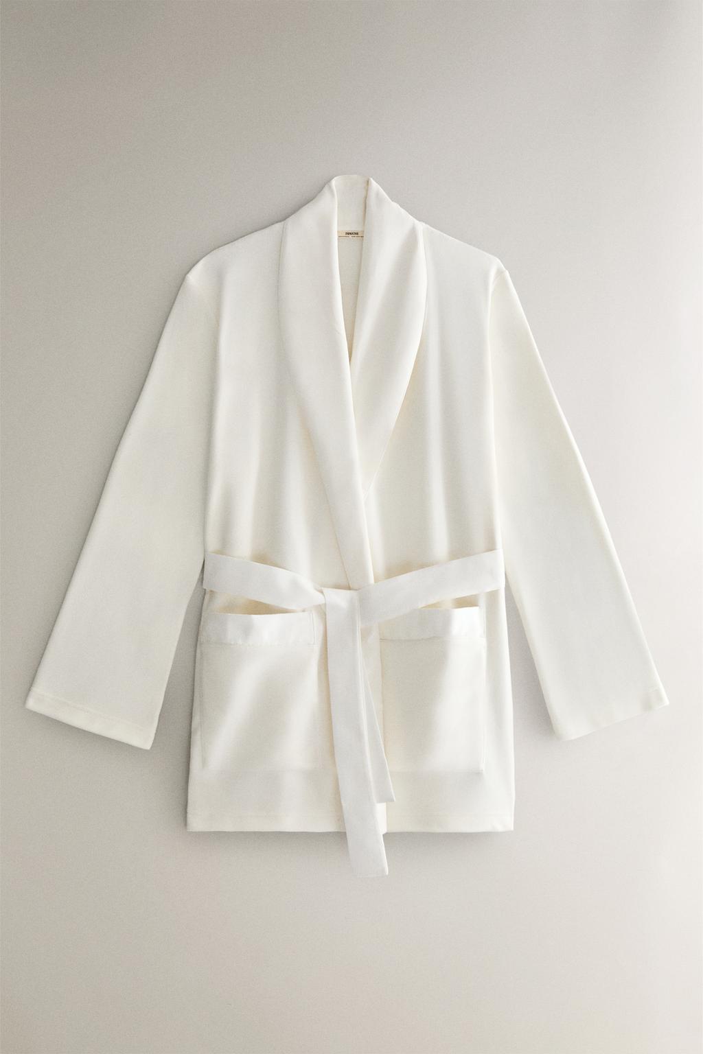 Халат из флиса с коротким рукавом