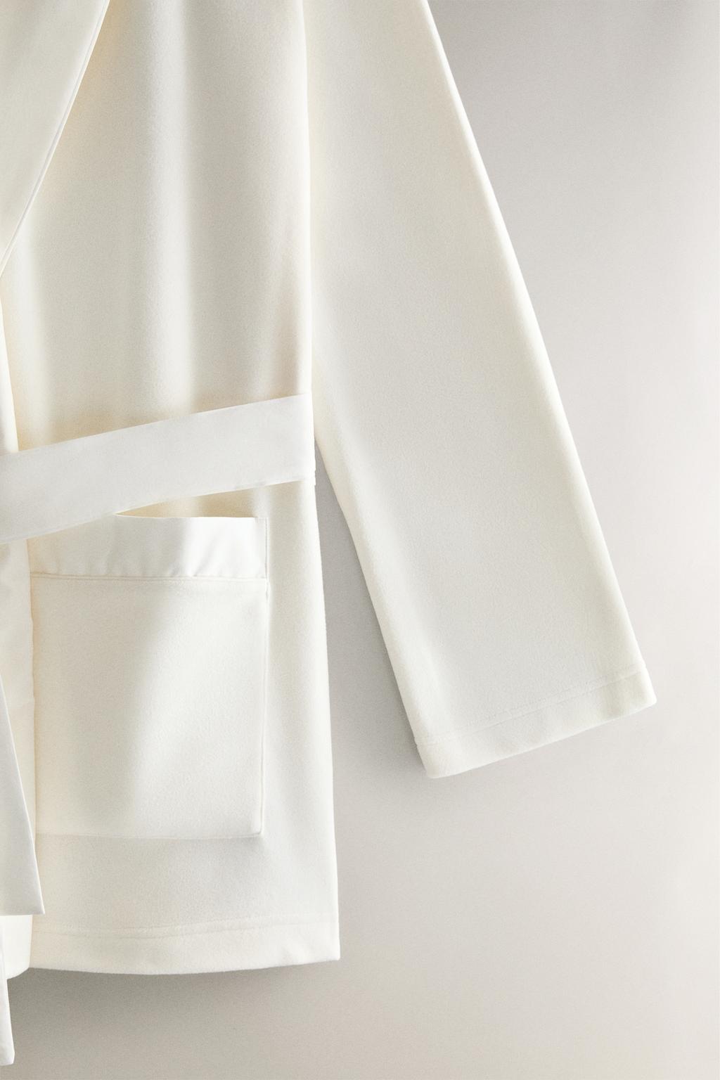 Халат из флиса с коротким рукавом