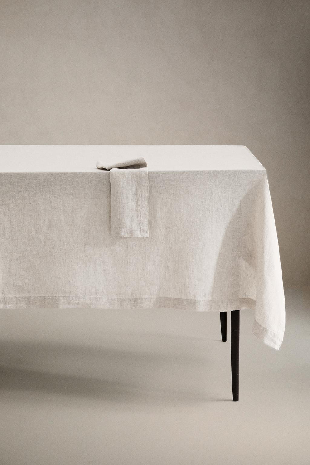 Скатерть из мятого льна