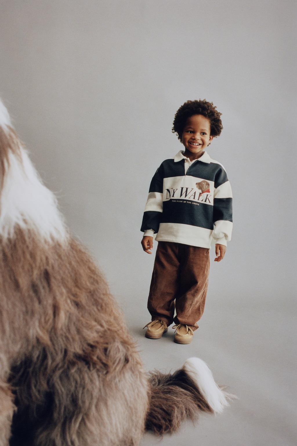 ПОЛО В ПОЛОСКУ С ПРИНТОМ «СОБАКА»