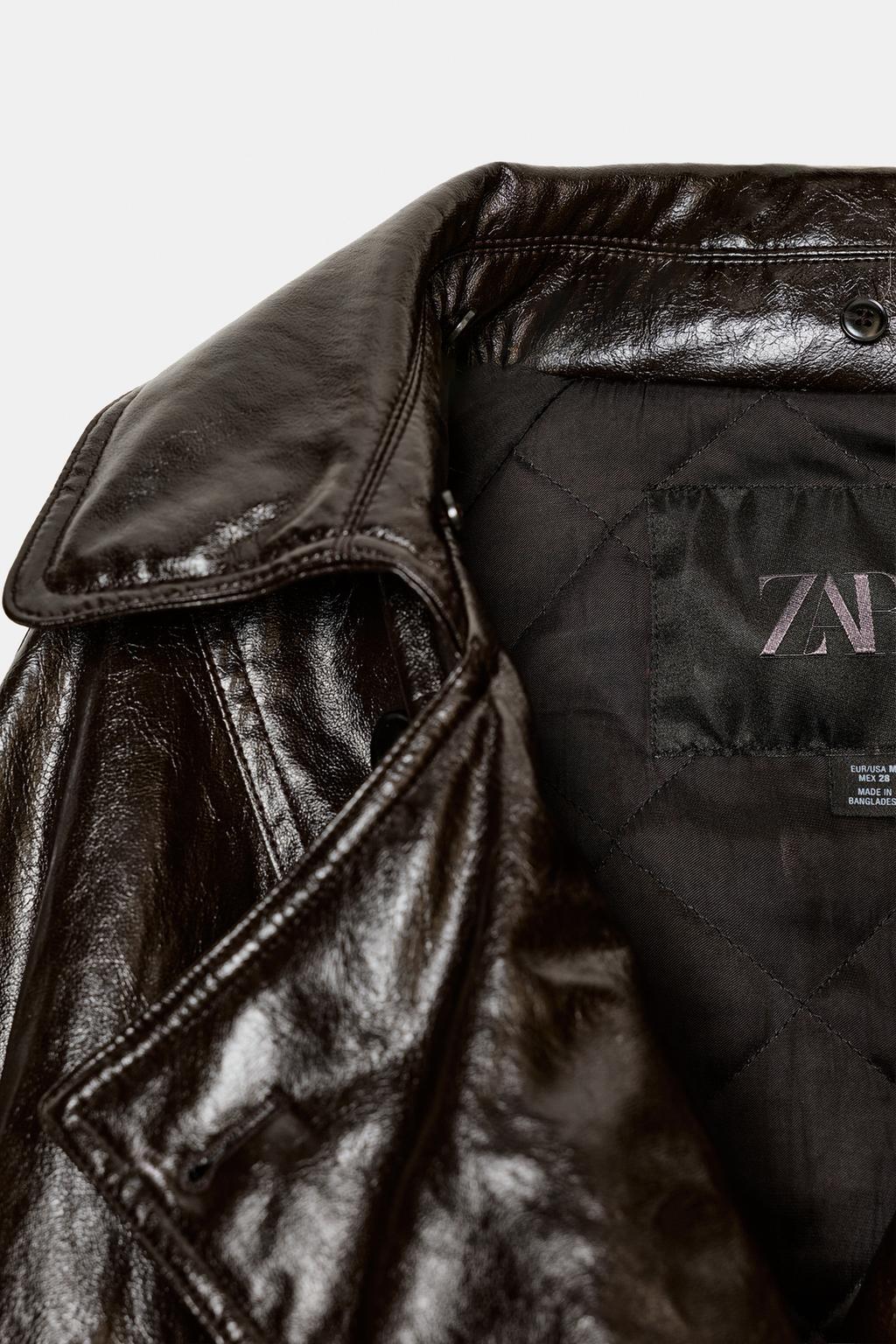 БЛЕСТЯЩАЯ КУРТКА С ВОРОТНИКОМ ИЗ ИСКУССТВЕННОГО МЕХА — ZW COLLECTION