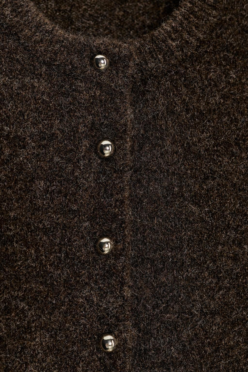 ВЯЗАНЫЙ КАРДИГАН С КРУГЛЫМИ ПУГОВИЦАМИ