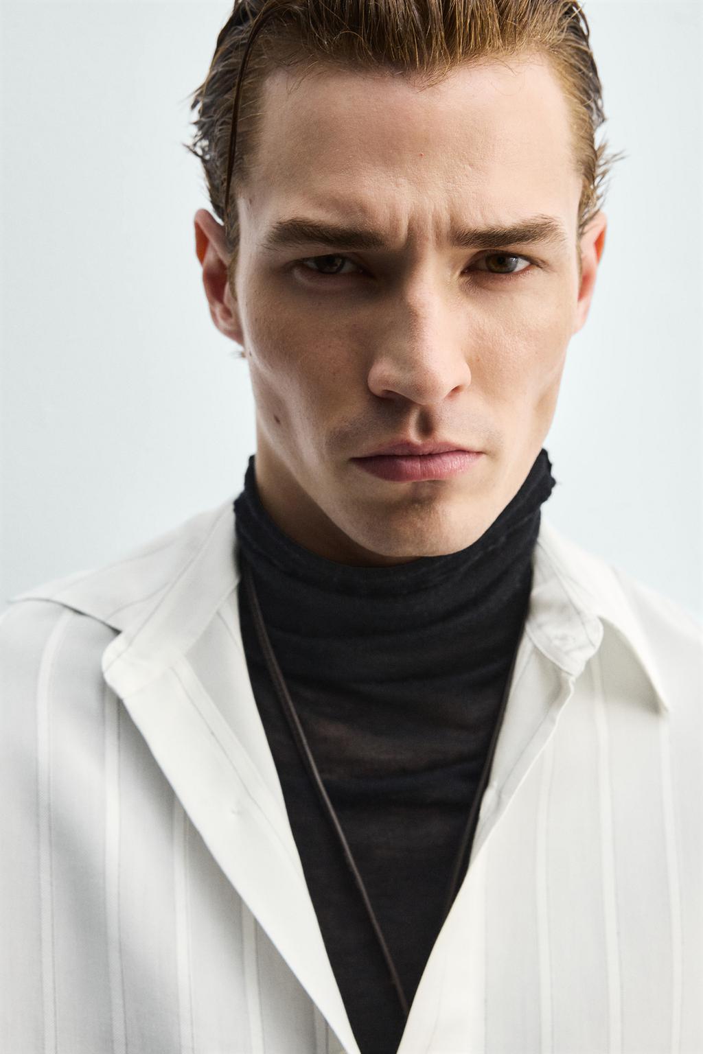 РУБАШКА СТРУЯЩЕГОСЯ ПОКРОЯ В ПОЛОСКУ