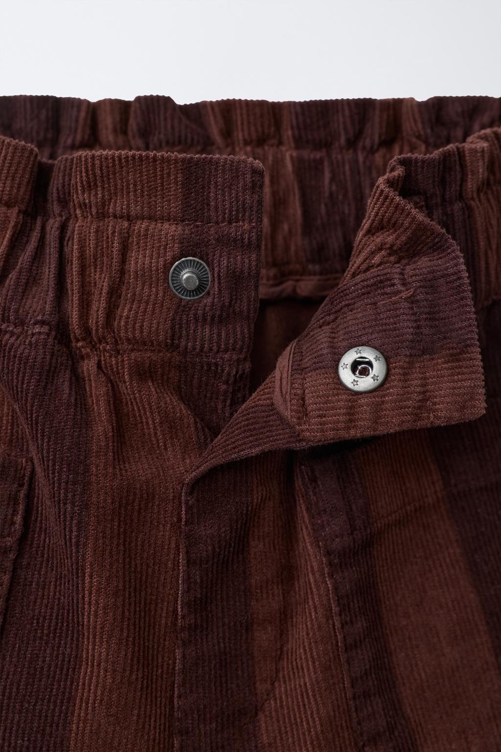 БРЮКИ В ПОЛОСКУ ИЗ ТОНКОГО ВЕЛЬВЕТА